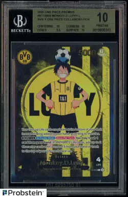 2025 ONE PIECE PROMOS BVB X ONE PIECE MATCH DAY 2025 #003 MONKEY D. LUFFY BGS 10 - Image 1