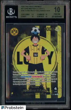 2025 ONE PIECE PROMOS BVB X ONE PIECE MATCH DAY 2025 #003 MONKEY D. LUFFY BGS 10 - Image 1