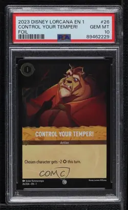 2023 Disney Lorcana - The First Chapter 1 Foil Control Your Temper! #26 PSA 10 - Image 1