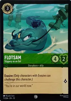 71/204 FLOTSAM SLIPPERY AS AN EEL EN10 COMMON DISNEY LORCANA CARD - Image 1