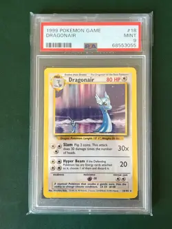 PSA 9 Pokemon Dragonair #18 Unlimited Base Set Rare Pokemon 1999 Mint - Image 1