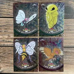 Pokemon Topps Chrome Lot x4 *LP-NM Butterfree Kakuna Beedrill Fearow 2000 - Image 1