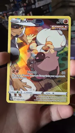 Pokemon TCG Rockruff Trainer Gallery Card TG07/TG30 SWSH Silver Tempest - Image 1