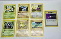 Pokemon Shadowless Base Set Lot Of 7 Cards Great Condition Machoke Sandshrew - Image 1