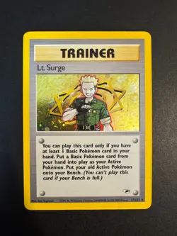 Pokemon Lt. Surge Trainer Gym Heroes 17/132 Holo Rare Unlimited English Card - Image 1