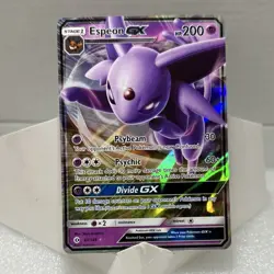 Espeon GX Ultra Rare Holo 61/149 Sun and Moon Base Set 200 HP Psychic Card - Image 1