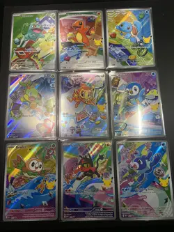 Pokemon First Partner Illustration 30th Collection Complete Promo Set 9 Cards NM - Image 1