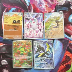 Pokemon TCG Holo 5 Card Lot Sandile Wigglytuff Paldean Wooper Maractus Inteleon - Image 1