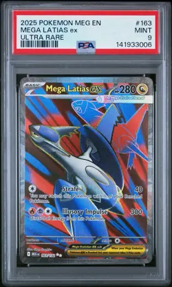 2025 Pokemon Mega Evolution # 163 Mega Latias EX Ultra Rare PSA 9 Card MINT! - Image 1