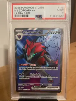 2025 POKEMON JTG EN-JOURNEY TOGETHER ULTRA RARE #175 N'S ZOROARK EX PSA 9 - Image 1