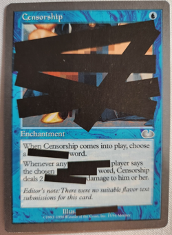 MTG - 1998 - Unglued - Censorship - Unplayed - Image 1