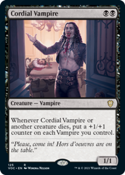 1x Cordial Vampire NM-Mint, English Commander: Innistrad: Crimson Vow MTG Magic - Image 1