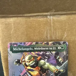 Michelangelo, Weirdness to 11 R 0214 Borderless foil MTG TMNT Near mint - Image 2