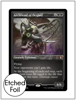 1x Archfiend of Despair, Etched Foil, Commander Masters, Magic MTG NM - Image 1