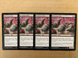 MTG 4x Ravenous Rats # 106 Core Set 2013 M13 Pauper Magic the Gathering x4 NM - Image 1