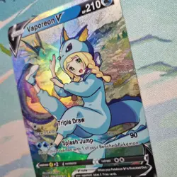 Pokemon Lillie Vaporeon V - Waifu Cute Doujin DIY Custom Foil Art Card - NM - Image 2