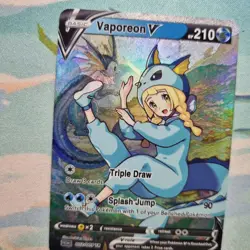 Pokemon Lillie Vaporeon V - Waifu Cute Doujin DIY Custom Foil Art Card - NM - Image 4