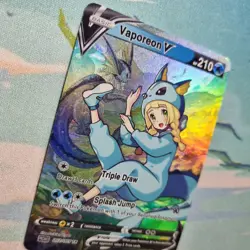 Pokemon Lillie Vaporeon V - Waifu Cute Doujin DIY Custom Foil Art Card - NM - Image 5