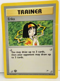 Pokemon TCG 1st Edition Erika Gym Heroes 100/132 Rare Card. - Image 1