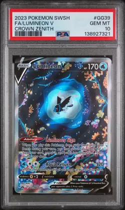 Lumineon V Pokemon Sword And Shield Crown Zenith GG39/GG70 PSA 10 - Image 1