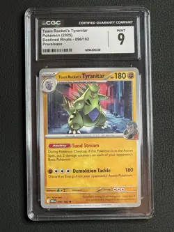 Pokemon Team Rocket's Tyranitar CGC 9 Prerelease 096/182 Destined Rivals - Image 1