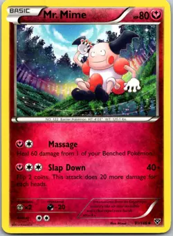 Mr. Mime 91/146 - XY Base Set Pokemon Uncommon LP - Image 1