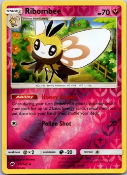 Ribombee 96/147 - SM - Burning Shadows Pokemon NM Reverse Holofoil - Image 1