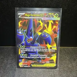 Pokemon Mega Heracross EX 108/094 Phantasmal Flames Ultra Rare Full Art Holo - Image 1
