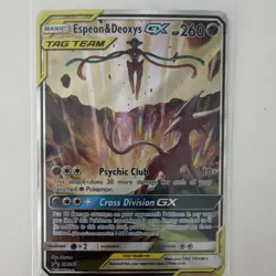 Espeon & Deoxys GX SM240 Tag Team GX Promo Holo English 260 HP Pokemon TCG - Image 1