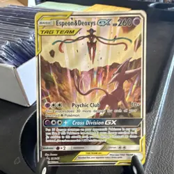 Espeon & Deoxys GX SM240 Tag Team GX Promo Holo English 260 HP Pokemon TCG - Image 2