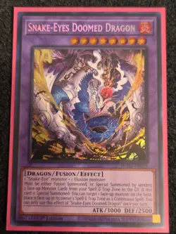 Yugioh! Snake-Eyes Doomed Dragon - SUDA-EN035 - Secret Rare - 1st Edition Near M - Image 1