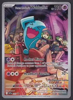 Pokemon Team Rocket’s Wobbuffet SVP 203 Pokemon Center Stamped Destined Rivals - Image 1