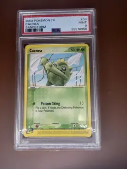 Pokemon EX Sandstorm Cacnea 58/100 PSA 9 Regular Finish Common 2003 - Image 1