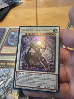 Yugioh Juraishin, The Cursed Thunder God ALIN-EN043 1st Ed Ultra Rare NM In Hand - Image 1