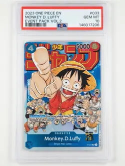 Monkey D. Luffy P-033 Event Pack Vol 2 Promo English One Piece Card Game PSA 10 - Image 1