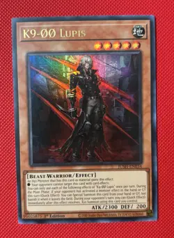 Yugioh! K9-00 Lupis Ultra Rare JUSH-EN034 1st Edition NM - Image 1