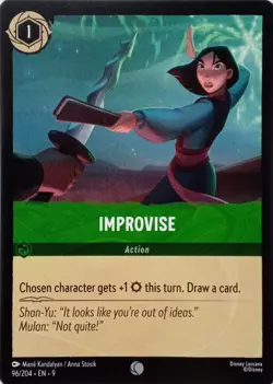 96/204 IMPROVISE EN9 COMMON DISNEY LORCANA CARD - Image 1