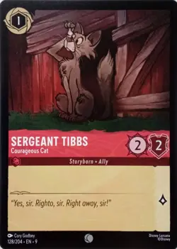 128/204 SERGEANT TIBBS COURAGEOUS CAT EN9 COMMON DISNEY LORCANA CARD - Image 1
