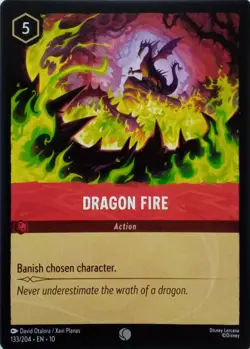 133/204 DRAGON FIRE EN10 COMMON DISNEY LORCANA CARD - Image 1