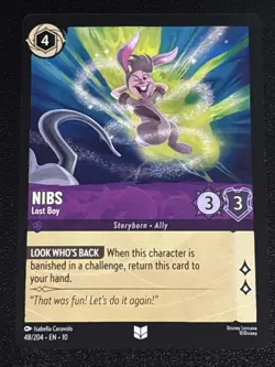 Disney Lorcana Whispers in the Well Nibs-Lost Boy 48/204 NM - Image 1