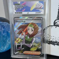 Pokemon TCG Full Art Graded Card Scarlet Violet 151 Daisy's Help 196/165 ACE 10 - Image 1