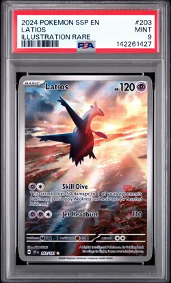 Latios 203/191 PSA 9 Mint Holo Illustration Rare Surging Sparks Pokemon Card 🔥 - Image 1