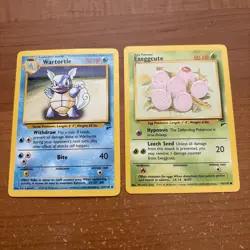 2000 Pokemon Base Set 2 Vintage WOTC Cards - Exeggcute 74/130 & Wartortle 63/130 - Image 1