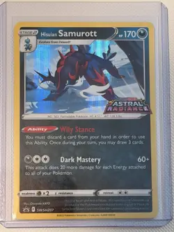 Hisuian Samurott Astral Radiance Prerelease Promo SWSH207 Pokemon Card NM/LP - Image 1