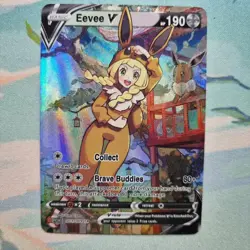Pokemon Lillie Eevee V - Waifu Cute Doujin DIY Custom Foil Art Card - NM - Image 1
