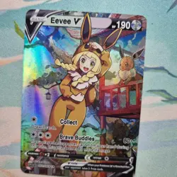 Pokemon Lillie Eevee V - Waifu Cute Doujin DIY Custom Foil Art Card - NM - Image 3