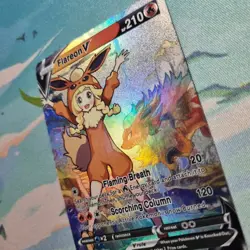 Pokemon Lillie Flareon V - Waifu Cute Doujin DIY Custom Foil Art Card - NM - Image 2