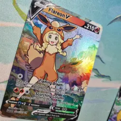 Pokemon Lillie Flareon V - Waifu Cute Doujin DIY Custom Foil Art Card - NM - Image 5