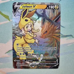 Pokemon Lillie Jolteon V - Waifu Cute Doujin DIY Custom Foil Art Card - NM - Image 1