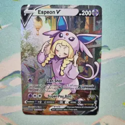 Pokemon Lillie Espeon V - Waifu Cute Doujin DIY Custom Foil Art Card - NM - Image 1